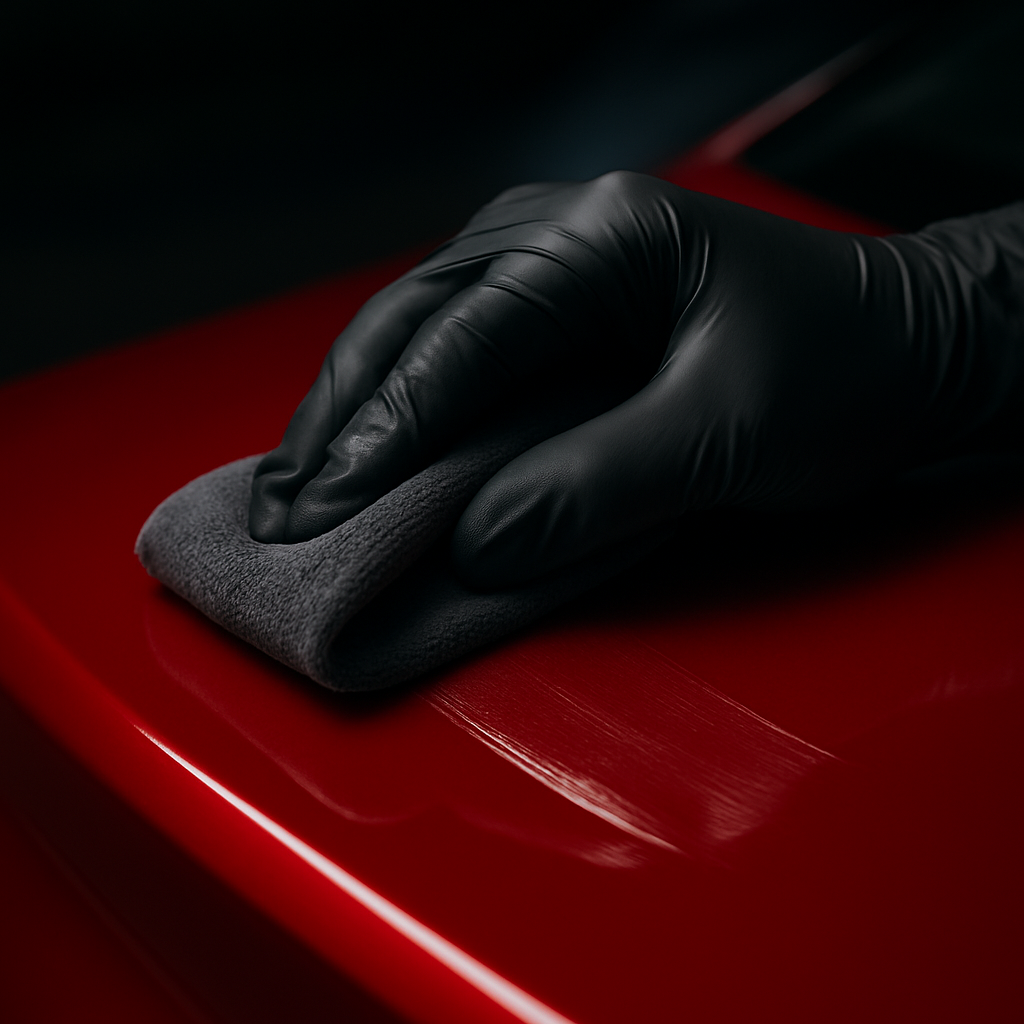 We apply a hydrophobic ceramic wax to enhance your paint’s